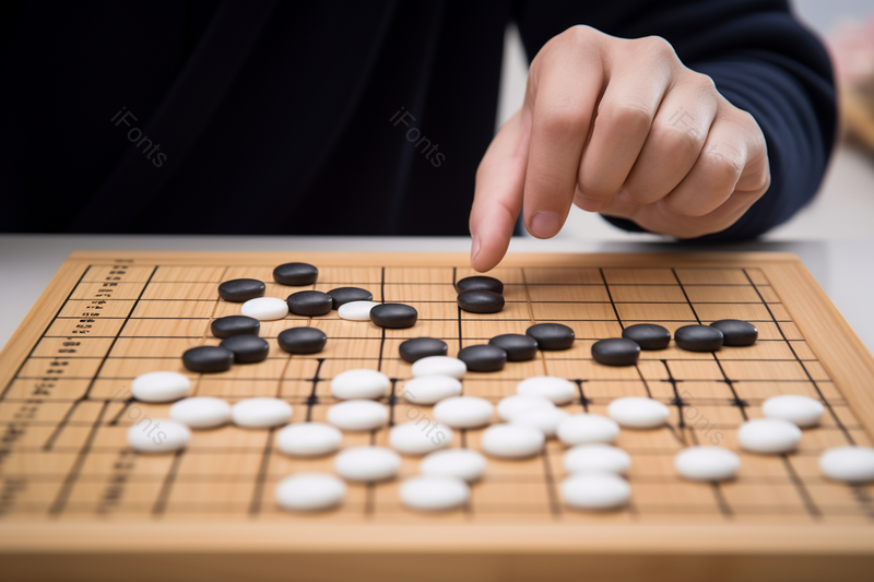 黄色棋盘围棋下棋黑白子对战拍摄,高清,摄影图,摄影图片,图片大全,摄影图免费下载